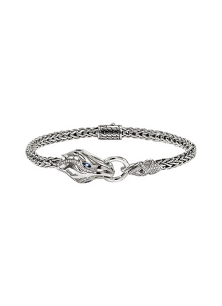Main View - Click To Enlarge - JOHN HARDY - Legends Naga Sterling Silver Diamond Pavé Sapphire Slim Chain Bracelet — Size US