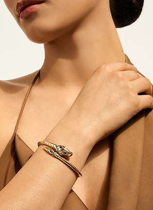  - JOHN HARDY - Legends Naga 14K Gold Diamond Pavé Cuff — Size M