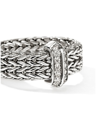 Detail View - Click To Enlarge - JOHN HARDY - Icon Link Sterling Silver Diamond Pavé Band Ring — Size 7