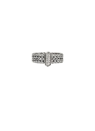 Main View - Click To Enlarge - JOHN HARDY - Icon Link Sterling Silver Diamond Pavé Band Ring — Size 7