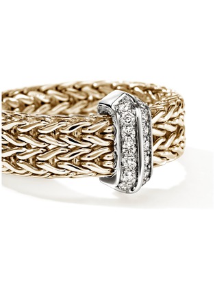 Detail View - Click To Enlarge - JOHN HARDY - Icon Link 14K Gold Diamond Pavé Band Ring — Size 7
