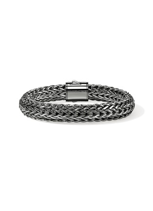 Detail View - Click To Enlarge - JOHN HARDY - Icon Sterling Silver Black Rhodium Sapphire Large Bracelet — Size UL