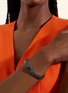  - JOHN HARDY - Icon Sterling Silver Black Rhodium Sapphire Large Bracelet — Size UL