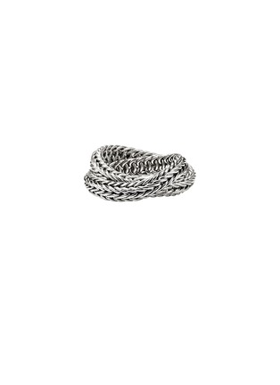 Detail View - Click To Enlarge - JOHN HARDY - Icon Chevron Sterling Silver Chain Crossover Ring — Size 7
