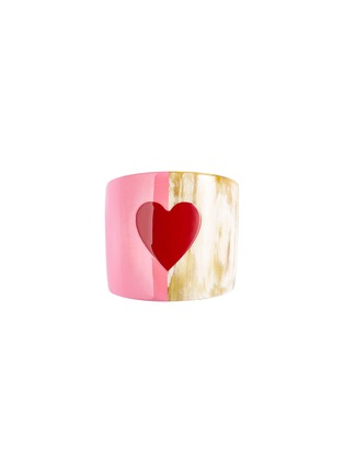 Main View - Click To Enlarge - SUMMERILL & BISHOP - Heart Lacquer and Horn Napkin Ring — Pink