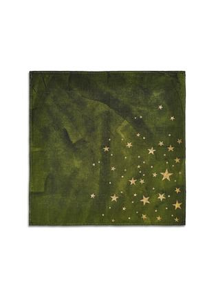 Main View - Click To Enlarge - SUMMERILL & BISHOP - Falling Stars Linen Napkin — Avocado Green