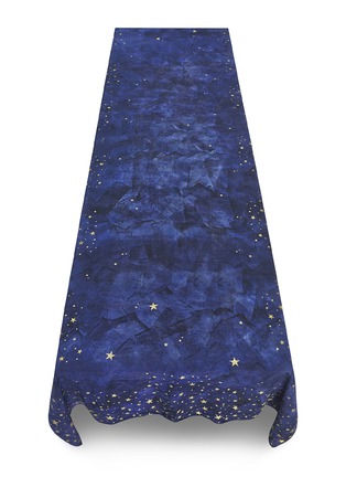 Detail View - Click To Enlarge - SUMMERILL & BISHOP - Falling Stars Linen Tablecloth — Ink Blue