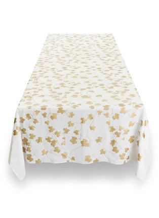 Detail View - Click To Enlarge - SUMMERILL & BISHOP - Ivy Linen Tablecloth — Gold