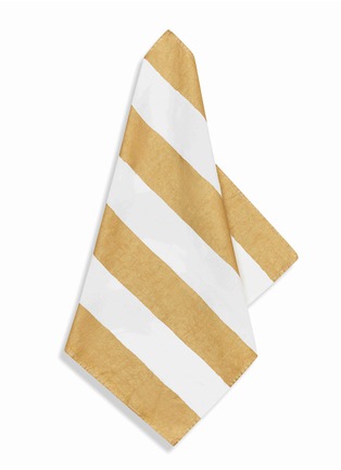 Detail View - Click To Enlarge - SUMMERILL & BISHOP - Stripe Linen Napkin — Gold