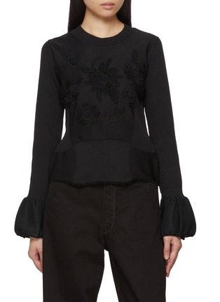 Main View - Click To Enlarge - ODAKHA - Embroidered Gynoid Knit Top