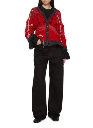 Figure View - Click To Enlarge - ODAKHA - Rouge Flowers Cardigan