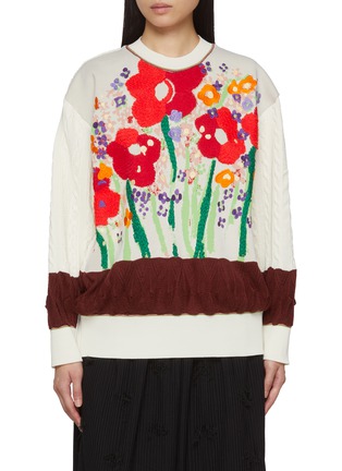 Main View - Click To Enlarge - ODAKHA - Fortune Flowers Knit Top