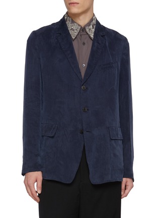 Main View - Click To Enlarge - DRIES VAN NOTEN - Single Breasted Washed Cupro Blazer