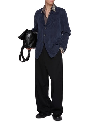 Figure View - Click To Enlarge - DRIES VAN NOTEN - Single Breasted Washed Cupro Blazer