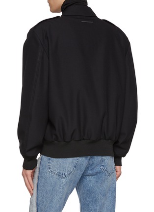 Back View - Click To Enlarge - MM6 MAISON MARGIELA - Gabardine Trench Bomber Wool Jacket