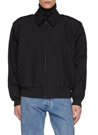 Main View - Click To Enlarge - MM6 MAISON MARGIELA - Gabardine Trench Bomber Wool Jacket