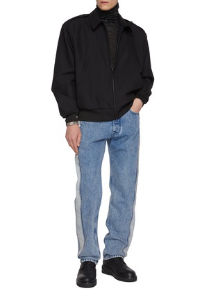 Figure View - Click To Enlarge - MM6 MAISON MARGIELA - Gabardine Trench Bomber Wool Jacket