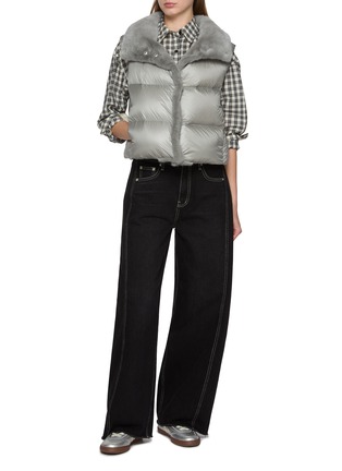 Figure View - Click To Enlarge - KRUF - Mink Fur Collar Down Vest