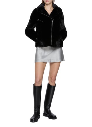 Figure View - Click To Enlarge - KRUF - Mink Fur Biker Jacket