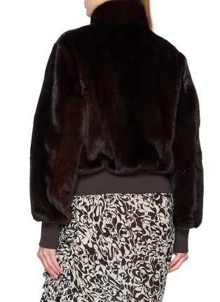 Back View - Click To Enlarge - KRUF - Zip Up Mink Fur Bomber Jacket