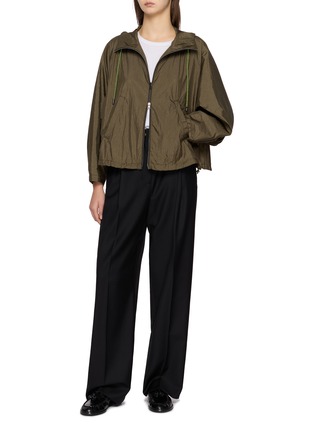 Figure View - Click To Enlarge - HERNO - Zip Up Hooded Windbreak Jacket