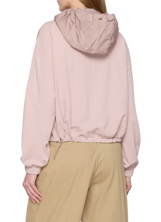 Back View - Click To Enlarge - HERNO - Maglia And Taffeta Hooded Zip Up Jacket