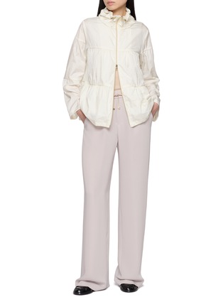 Figure View - Click To Enlarge - HERNO - Elasticated Drawstring Waist Wide Leg Pants