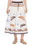 HERNO Flared Drawstring Waistband Printed Cotton Skirt