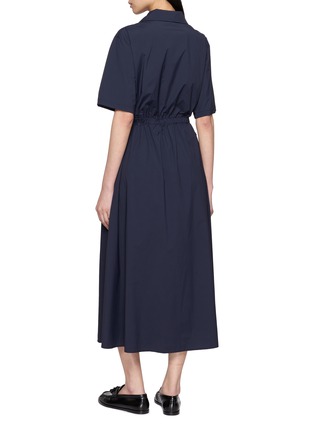 Back View - Click To Enlarge - HERNO - Short Sleeve Drawstring Waist Shirt Dress