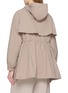 Back View - Click To Enlarge - HERNO - Zip Up Hooded Layered Panel Drawstring Waist Short Parka Jacket