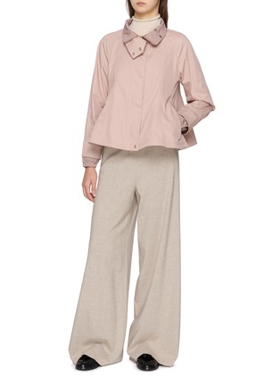 Figure View - Click To Enlarge - HERNO - Zip Up Taffeta Cape Jacket