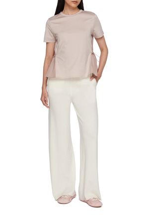 Figure View - Click To Enlarge - HERNO - Short Sleeve Crewneck Taffeta Panel T-Shirt