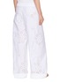 Back View - Click To Enlarge - HERNO - Wide Leg Drawstring Waistband Embroidered Cotton Blend Pants
