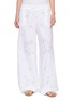 Main View - Click To Enlarge - HERNO - Wide Leg Drawstring Waistband Embroidered Cotton Blend Pants