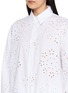  - HERNO - Long Sleeve Eyelet Embroidered Cotton Blend Shirt