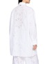 Back View - Click To Enlarge - HERNO - Long Sleeve Eyelet Embroidered Cotton Blend Shirt