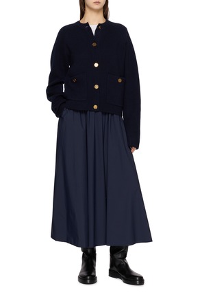 Figure View - Click To Enlarge - HERNO - Drawstring Waist Lightweight Flared Skirt