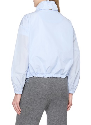 Back View - Click To Enlarge - HERNO - Zip Up Stand Collar Elastic Hem Taffeta Jacket