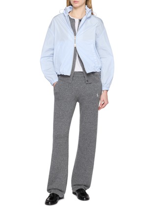 Figure View - Click To Enlarge - HERNO - Zip Up Stand Collar Elastic Hem Taffeta Jacket