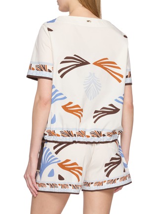 Back View - Click To Enlarge - HERNO - Fantasia Print Drawstring Hem Blouse