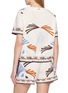 Back View - Click To Enlarge - HERNO - Fantasia Print Drawstring Hem Blouse