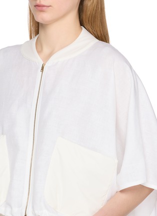  - HERNO - Batwing Sleeve Zip Up Poncho Silk Nylon Vest