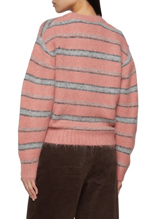 Back View - Click To Enlarge - DUNST - Hairly Striped Alpaca Blend Sweater