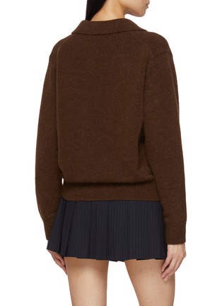 Back View - Click To Enlarge - DUNST - Open Collared Knit Sweater