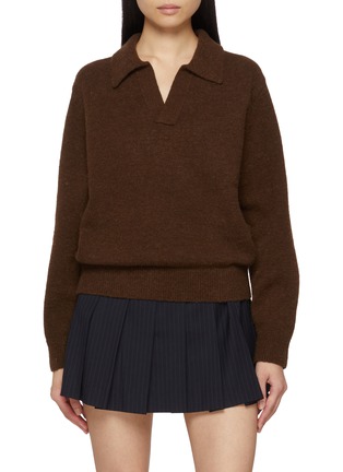 Main View - Click To Enlarge - DUNST - Open Collared Knit Sweater