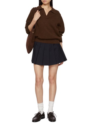 Figure View - Click To Enlarge - DUNST - Open Collared Knit Sweater