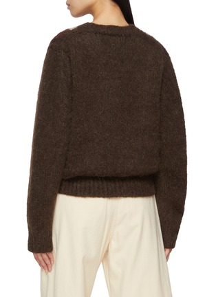 Back View - Click To Enlarge - DUNST - V-Neck Argyle Knit Sweater