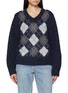 Main View - Click To Enlarge - DUNST - V-Neck Argyle Knit Sweater