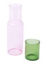 Main View - Click To Enlarge Main View - Click To Enlarge - BLOCK DESIGN - Duo Tone Glass Carafe — Green/Pink