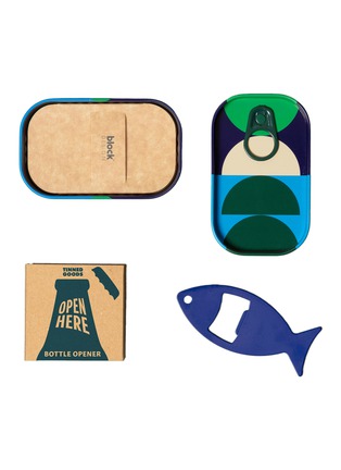 Main View - Click To Enlarge - BLOCK DESIGN - Tinned Goods Open Here Bottle Opener